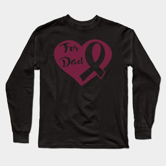 Heart Love For Dad Sickle Cell Awareness Burgundy Ribbon Warrior Long Sleeve T-Shirt by celsaclaudio506